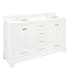 Signature Hardware Quen 72" Freestanding Double Basin Vanity Set with Cabinet, Vanity Top, and Rectangular Undermount Sinks - Single Faucet Holes Soft White / Arctic White