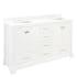 Signature Hardware Quen 72" Freestanding Double Basin Vanity Set with Cabinet, Vanity Top, and Rectangular Undermount Sinks - 8" Faucet Holes Soft White / Feathered White
