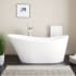 Signature Hardware Saunders 71" Acrylic Soaking Tub with Integrated Overflow and Drain White