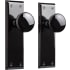 Signature Hardware Hubbard Solid Brass Privacy Door Knob Set with 2-3/4" Backset Black Nickel