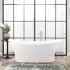 Signature Hardware Desborough 69" Acrylic Soaking Freestanding Tub with Integrated Drain and Overflow White / White