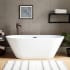 Signature Hardware Danae 66" Acrylic Soaking Tub with Integrated Drain and Overflow White / Black