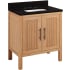 Signature Hardware Ayanna 32" Faucet Holes Natural Mindi / Absolute Black