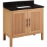 Signature Hardware Ayanna 36" Faucet Holes Natural Mindi / Absolute Black