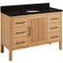 Signature Hardware Ayanna 48" Faucet Holes Natural Mindi / Absolute Black