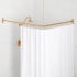Signature Hardware 48" x 48" Corner Brass Shower Rod Brushed Gold