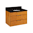Signature Hardware Dita 30" Wall-Mount Single Basin Vanity Set with Cabinet, Vanity Top, and Oval Undermount Sink - 8" Faucet Holes Absolute Black