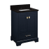 Signature Hardware Quen 24" Freestanding Single Basin Vanity Set with Cabinet, Vanity Top, and Rectangular Undermount Sink - Single Faucet Hole Midnight Navy Blue / Absolute Black Granite