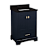 Signature Hardware Quen 24" Freestanding Single Basin Vanity Set with Cabinet, Vanity Top, and Rectangular Undermount Sink - No Faucet Holes Midnight Navy Blue / Absolute Black