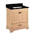 Signature Hardware Quen 30" Freestanding Single Basin Vanity Set with Cabinet, Vanity Top, and Rectangular Undermount Sink - No Faucet Holes Driftwood Brown / Absolute Black Granite