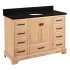 Signature Hardware Quen 48" Freestanding Single Basin Vanity Set with Cabinet, Vanity Top, and Oval Undermount Sink - 8" Faucet Holes Driftwood Brown / Absolute Black Granite