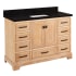 Signature Hardware Quen 48" Freestanding Single Basin Vanity Set with Cabinet, Vanity Top, and Rectangular Undermount Sink - No Faucet Holes Driftwood Brown / Absolute Black Granite
