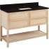 Signature Hardware Robertson 48" Single Vanity Set with Wood Cabinet, Quartz Vanity Top, and Rectangular Sink - 1-1/2" Faucet Holes Unfinished / Absolute Black