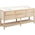 Signature Hardware Robertson 72" Freestanding Mahogany Double Basin Vanity Set with Cabinet, Vanity Top, and Rectangular Undermount Sinks - 8" Faucet Holes Unfinished / Artic White