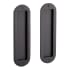 Signature Hardware 8-1/2" Tall Rounded Pop-Out Brass Pocket Passage Door Pull Matte Black