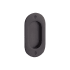 Signature Hardware 4" Elongated Oval Recessed Pocket Door Pull Matte Black