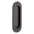 Signature Hardware 6" Elongated Oval Recessed Pocket Door Pull Matte Black
