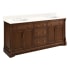 Signature Hardware Claudia 72" Freestanding Mahogany Double Basin Vanity Set with Cabinet, Vanity Top, and Rectangular Undermount Sinks - 8" Widespread Antique Coffee / Arctic White