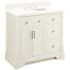 Signature Hardware Claudia 36" Mahogany Single Basin Vanity Set with Cabinet, Vanity Top, and Oval Undermount Sink - 8" Faucet Holes White / Arctic White