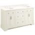 Signature Hardware Claudia 60" Mahogany Double Basin Vanity Set with Cabinet, Vanity Top, and Oval Undermount Sinks - 8" Faucet Holes White / Arctic White
