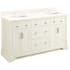 Signature Hardware Claudia 60" Mahogany Double Basin Vanity Set with Cabinet, Vanity Top, and Rectangular Undermount Sinks - Single Faucet Holes White / Arctic White