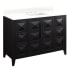 Signature Hardware Holmesdale 48" Freestanding Mahogany Single Basin Vanity Set with Cabinet, Vanity Top, and Rectangular Undermount Sink - 8" Faucet Holes Black / Feathered White