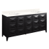 Signature Hardware Holmesdale 72" Freestanding Mahogany Double Basin Vanity Set with Cabinet, Vanity Top, and Rectangular Undermount Sink - 8" Faucet Holes Black / Arctic White