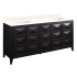 Signature Hardware Holmesdale 72" Freestanding Mahogany Double Basin Vanity Set with Cabinet, Vanity Top, and Rectangular Undermount Sink - No Faucet Holes Black / Arctic White