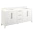Signature Hardware Holmesdale 72" Double Vanity Set with Mahogany Cabinet, Quartz Vanity Top, and Rectangular Sinks - 1-1/2" Faucet Holes Bright White / Arctic White