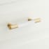 Signature Hardware Simbury 5-1/16 Inch Center to Center Bar Cabinet Pull Matte White / Satin Brass