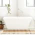 Signature Hardware Leland 59" Free Standing Acrylic Soaking Tub with Center Drain White