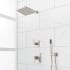 Signature Hardware Hibiscus Pressure Balanced Shower System with Rainfall Shower Head, Hand Shower, Shower Arm, Hose, and Valve Trim - Accufit Rough-In Valve Included Brushed Nickel