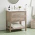 Signature Hardware Robertson 30" Freestanding Mahogany Single Basin Vanity Set with Cabinet, Vanity Top, and Rectangular Undermount Sink - Single Faucet Hole Brushed White / Arctic White