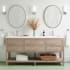 Signature Hardware Robertson 72" Freestanding Mahogany Double Basin Vanity Set with Cabinet, Vanity Top, and Rectangular Undermount Sinks - Single Faucet Holes Brushed White / Arctic White
