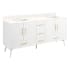 Signature Hardware Novak 72" Freestanding Mahogany Double Basin Vanity Set with Cabinet, Vanity Top, and Rectangular Undermount Sinks - 8" Faucet Holes Bright White / Arctic White