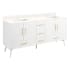 Signature Hardware Novak 72" Freestanding Mahogany Double Basin Vanity Set with Cabinet, Vanity Top, and Rectangular Undermount Sinks - Single Faucet Holes Bright White / Arctic White