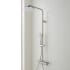Signature Hardware Hollybrook Thermostatic Exposed Pipe Shower System with Rainfall Shower Head, Multifunction Hand Shower, and Hose Brushed Nickel