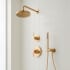 Signature Hardware Lentz Pressure Balanced Shower System with Rainfall Shower Head, Lever Handles, Hand Shower, Hose, Valve Trim and Diverter - Accufit Rough-In Valve Included Brushed Gold
