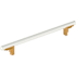 Signature Hardware Anberlin 12 Inch Center to Center Appliance Pull - Matte White Handle Brushed Gold