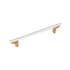 Signature Hardware Anberlin 12 Inch Center to Center Appliance Pull - Matte White Handle Brushed Gold