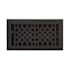 Signature Hardware Antique Iron Wall or Ceiling Register - 4" x 8" (9-3/8" x 5-3/4" Overall) Black Powder Coat