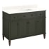 Signature Hardware Elmdale 48" Freestanding Mahogany Single Basin Vanity Set with Cabinet, Vanity Top, and Rectangular Undermount Sink - Single Faucet Hole Dark Olive Green / Arctic White