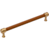 Signature Hardware Lazzara 12 Inch Center to Center Cognac Leather Appliance Pull Brushed Gold