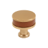 Signature Hardware Lazzara 1-1/4 Inch Cognac Leather Mushroom Cabinet Knob Brushed Gold
