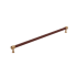 Signature Hardware Lazzara 24 Inch Center to Center Brown Leather Appliance Pull Brushed Gold
