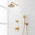 Signature Hardware Elita Pressure Balanced Shower System with Rainfall Shower Head, Lever Handles, Hand Shower, Hose, Valve Trim and Diverter - Accufit Rough-In Valve Included Brushed Gold