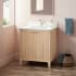 Signature Hardware Bayliss 30" Single Vanity Cabinet Set with Mindi Cabinet, Vanity Top and Rectangular Undermount Sink - Single Faucet Hole Stoneware White / Arctic White