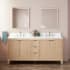 Signature Hardware Bayliss 72" Double Vanity Cabinet Set with Mindi Cabinet, Vanity Top and Oval Undermount Sinks - 8" Faucet Holes Stoneware White / Arctic White