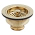 Signature Hardware 3-1/2" Basket Strainer for Sinks up to 1" Thick - Set of 2 Polished Brass