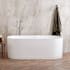 Signature Hardware Lolani 66" Solid Surface Soaking Freestanding Tub with Integrated Drain and Overflow White